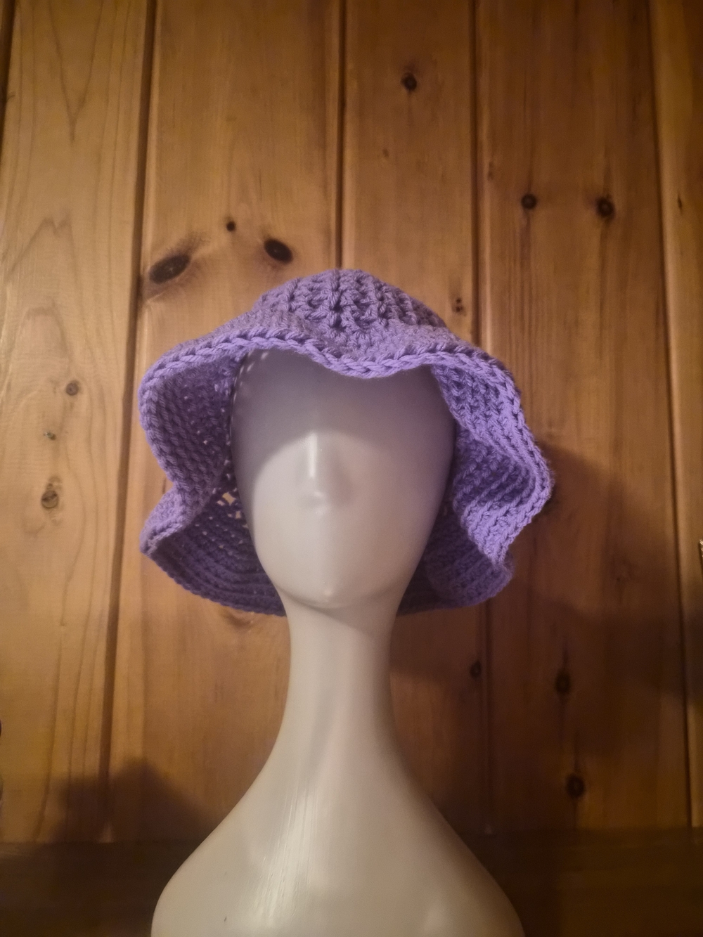 Lilac Crochet Sun Bucket Hat for Women